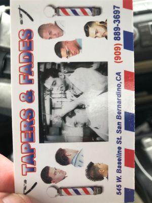 Business card from the barbershop