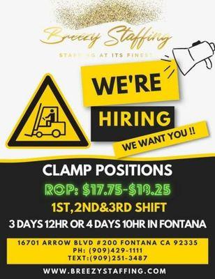 Now Hiring for the City of Fontana. Come in and apply now!