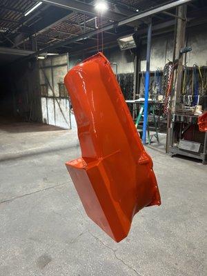 Chevy Orange oil pan.