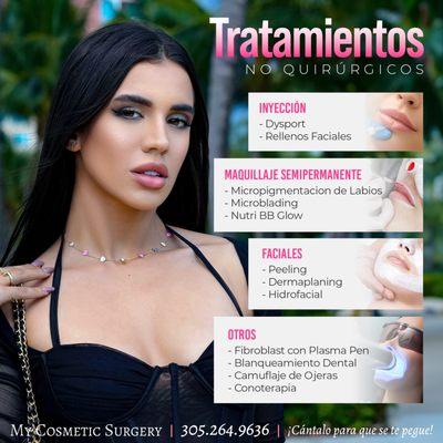 Conoce más acerca de los procedimientos no quirúrgicos que realizamos. Elige My Cosmetic Surgery y sé la mujer que sueñas... 305-264-9636