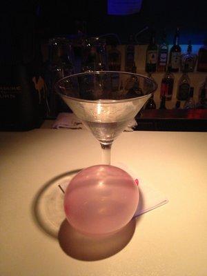 Dirty martini and a pink balloon