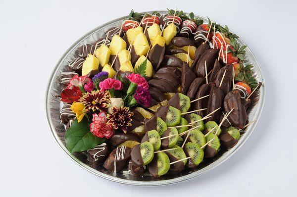 Chocolate covered fresh fruits