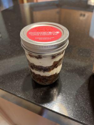 Pint sized jar of carrot cake