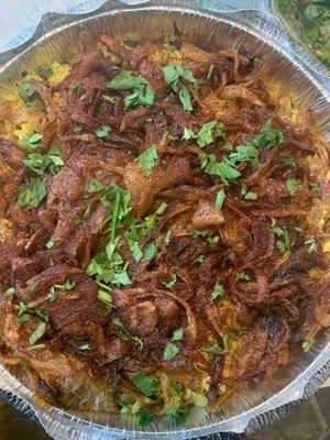 Mujaddara (rice and lentils with caramelized onions)