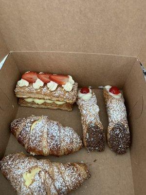 Millefoglie Pastry, Cannolo Siciliano Pastry, Butter Croissant Pastry