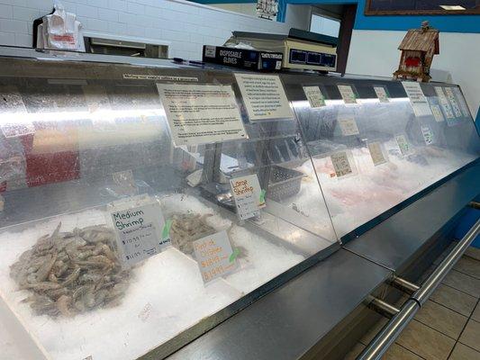 Fresh seafood on ice