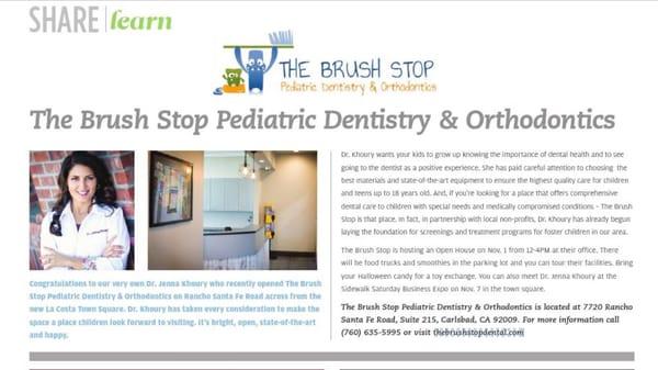 The Brush Stop Pediatric Dentistry is the best place to go in Encinitas and Carlsbad,CA.