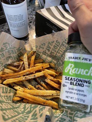 The Trader Joe's ranch seasoning on fries is OUT OF THIS WORLD