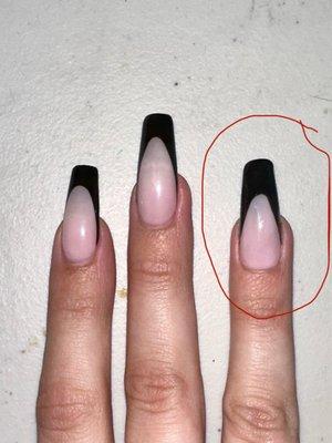 Badly done French nail "fix"