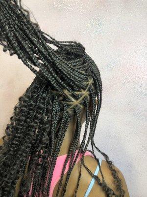 Goddess box braids, triangle parts