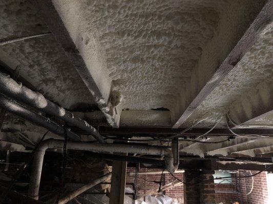 Closed cell foam in a crawlspace