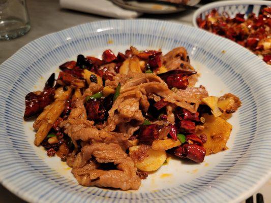 Shredded beef and lotus root