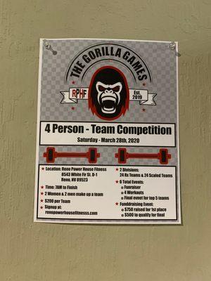 Come join the team competition on March 28th!!