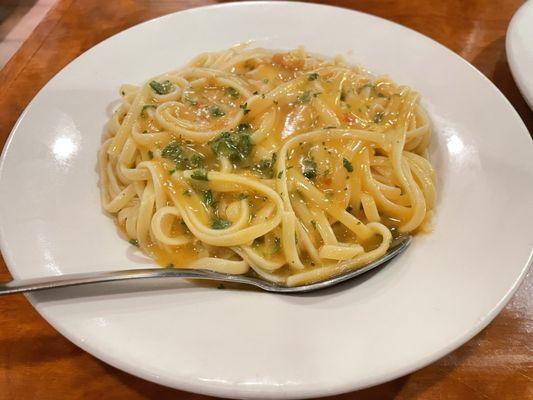 Linguine with Francese sauce. If you get the chicken Francese I don't recommend you get the pasta with the same sauce.