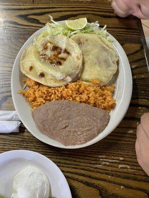 Gorditas with beans and cheese. Yummy!