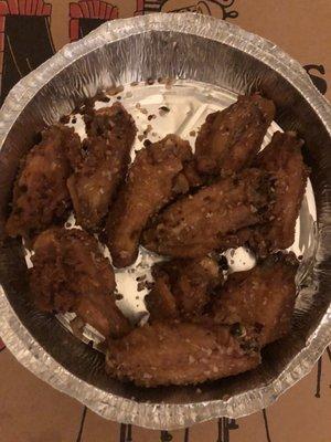 Garlic wings.....shockingly great.