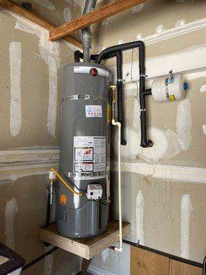 40 gallon water heater installation with basic upgrade.