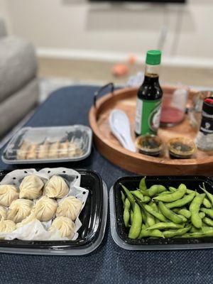 Bryan's Xiao Long Bao, Edamame and Six Pan Fried Chicken Dumpling!