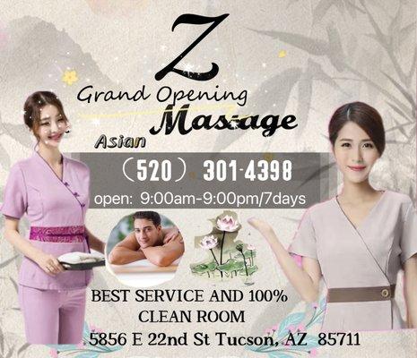 Welcome here~ Z massage Grand Opening