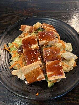 Tofu Teriyaki Plate (protein style, no rice stir fried veggies)