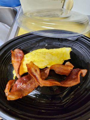 Scrambled egg with bacon