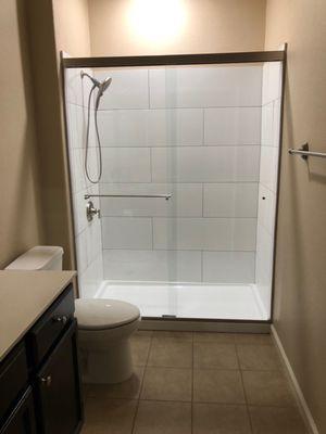 Bathroom-replace tub with walk-in shower