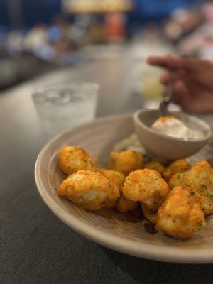 Buffalo cauliflower. Good but wouldn't order again