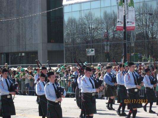 Bagpipers @ St Patrick's Day parade downtown Chicago