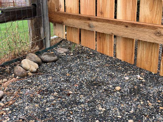 Again the bottom of the gate is uneven and would have allowed our dog to escape