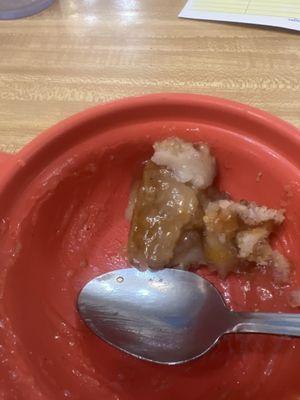 Peach cobbler was great