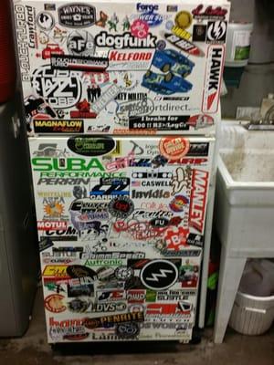 Who has an awesome Refrigerator like this one in their garage?