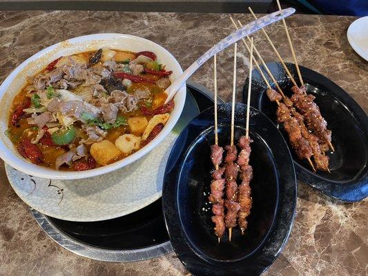 Hot pot and skewers