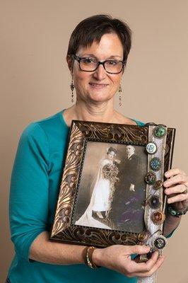 Judi's with her grandparents Leo and Agnes Mohn on their 1918 Buffalo wedding day. Agnes' uncles made glass in Jablonec.