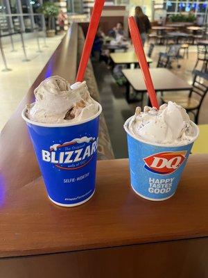 Royal New York Cheesecake Blizzard Treat and REESE'S PIECES Cookie Dough Blizzard Treat