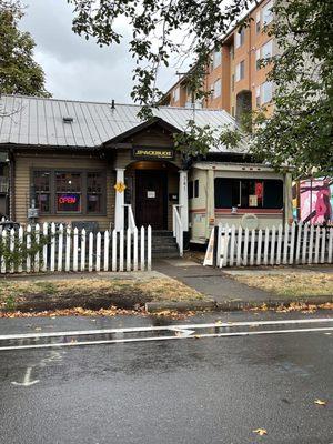 Outside view of dispensary and Eagle 5