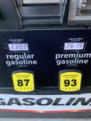 Gas prices on 19 APR 2021