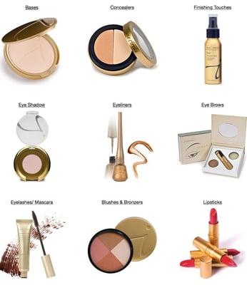 We carry the entire Jane Iredale Make up line.  You will love your skin.