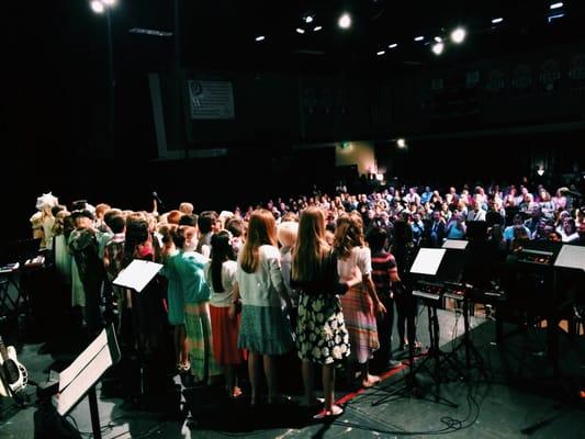 Kids performing a Rizers song during the Easter service!