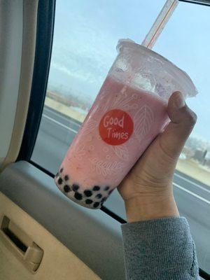 Strawberry bubble smoothie