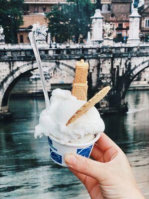 Lemon sorbet and stracciatella gelato  Delicious!