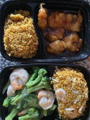 General Tso's shrimp & Shrimp & broccoli