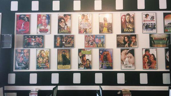 Bollywood movies hung along the walls inside!