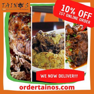 10% off 1st Online order @ www.ordertainos.com