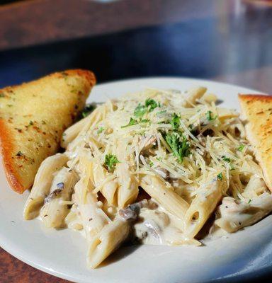 Mushroom Penne lunch special, $12.95