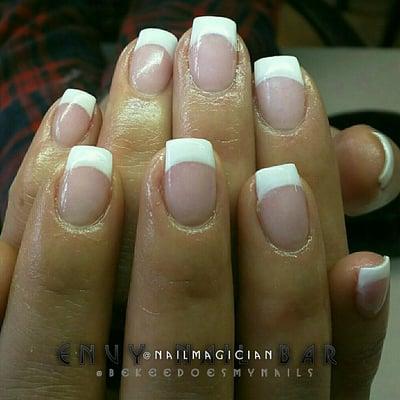 Acrylgel dip manicure over natural nails