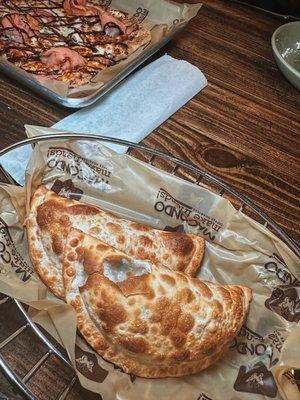 Chicken Fajita and the Spinach and Cheese Empanada