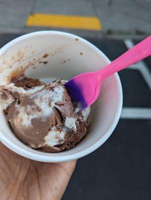 Their spoon changes when cold.  How cool!  Rocky road, my favorite!