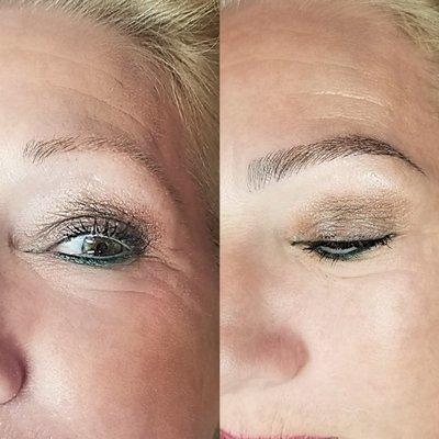 Before & after microblading.