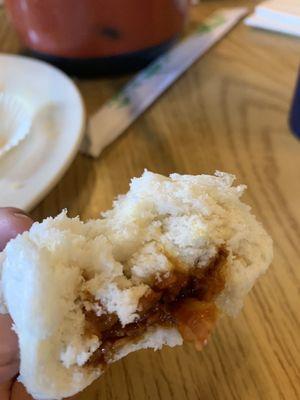 Pork steam bun so good you can tell it was just cooked