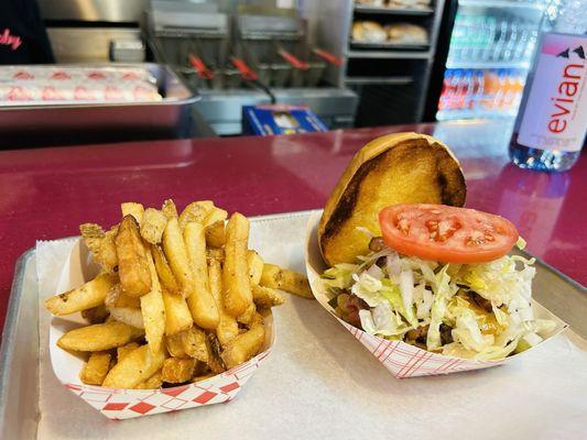 Original Cheeseburger and French fries